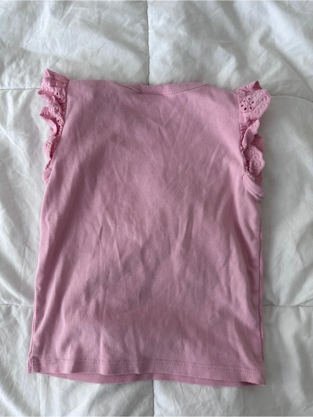 Gymboree 2T Toddler Girl Americana Pink Ruffle Sleeve Flag Top
